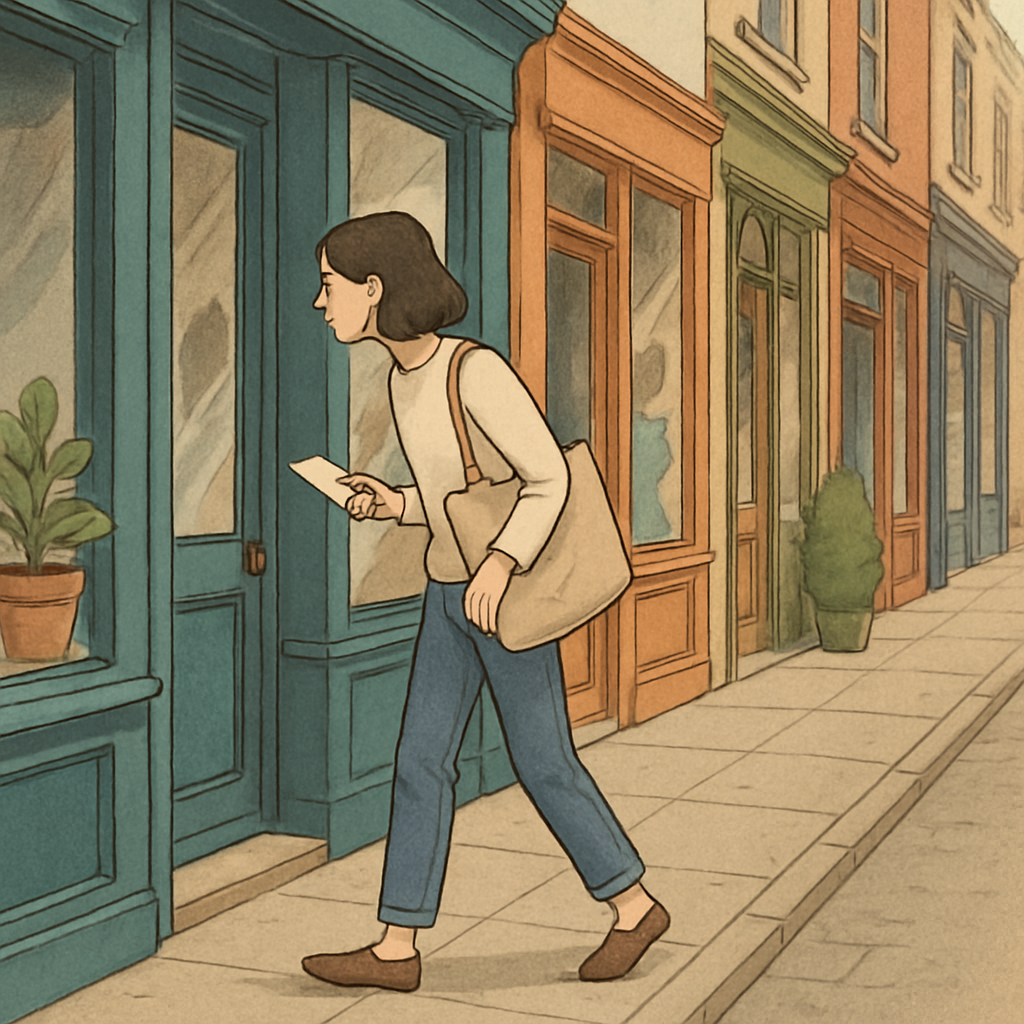 Visual cue for all around the shops — meaning 2