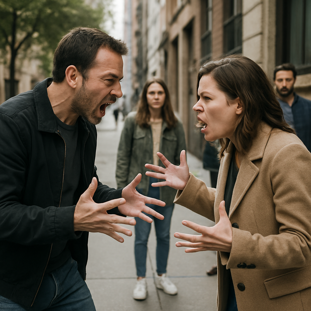 Visual cue for altercation — meaning 1