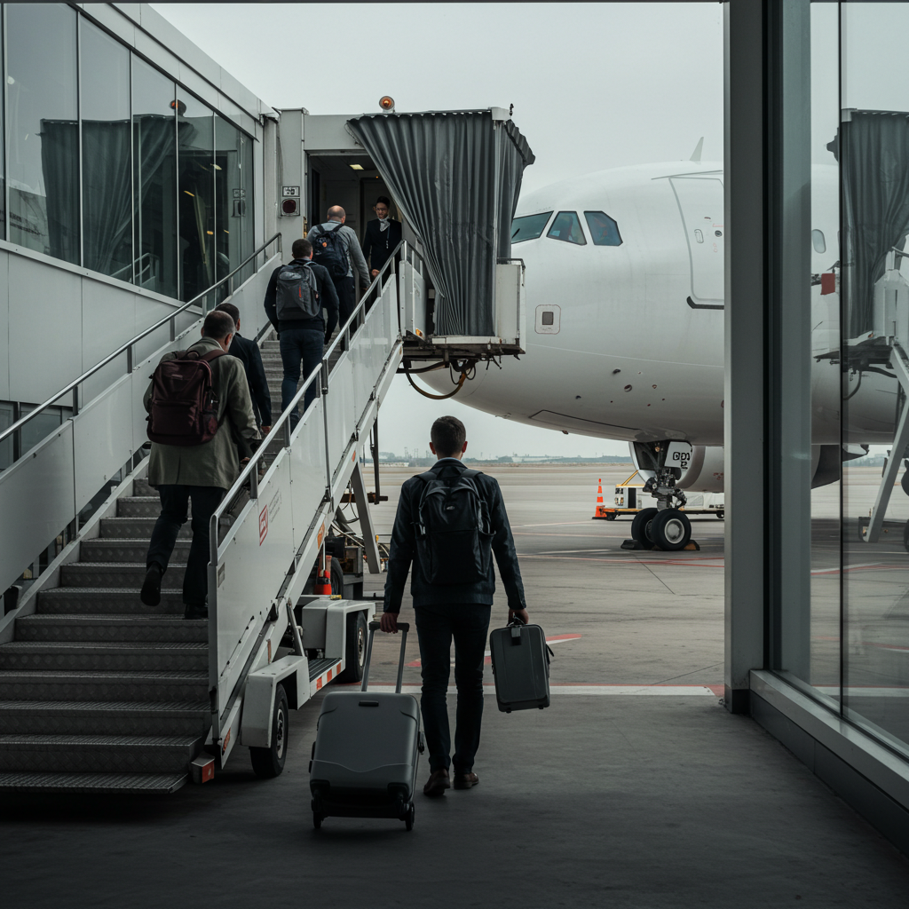 Visual cue for board a plane