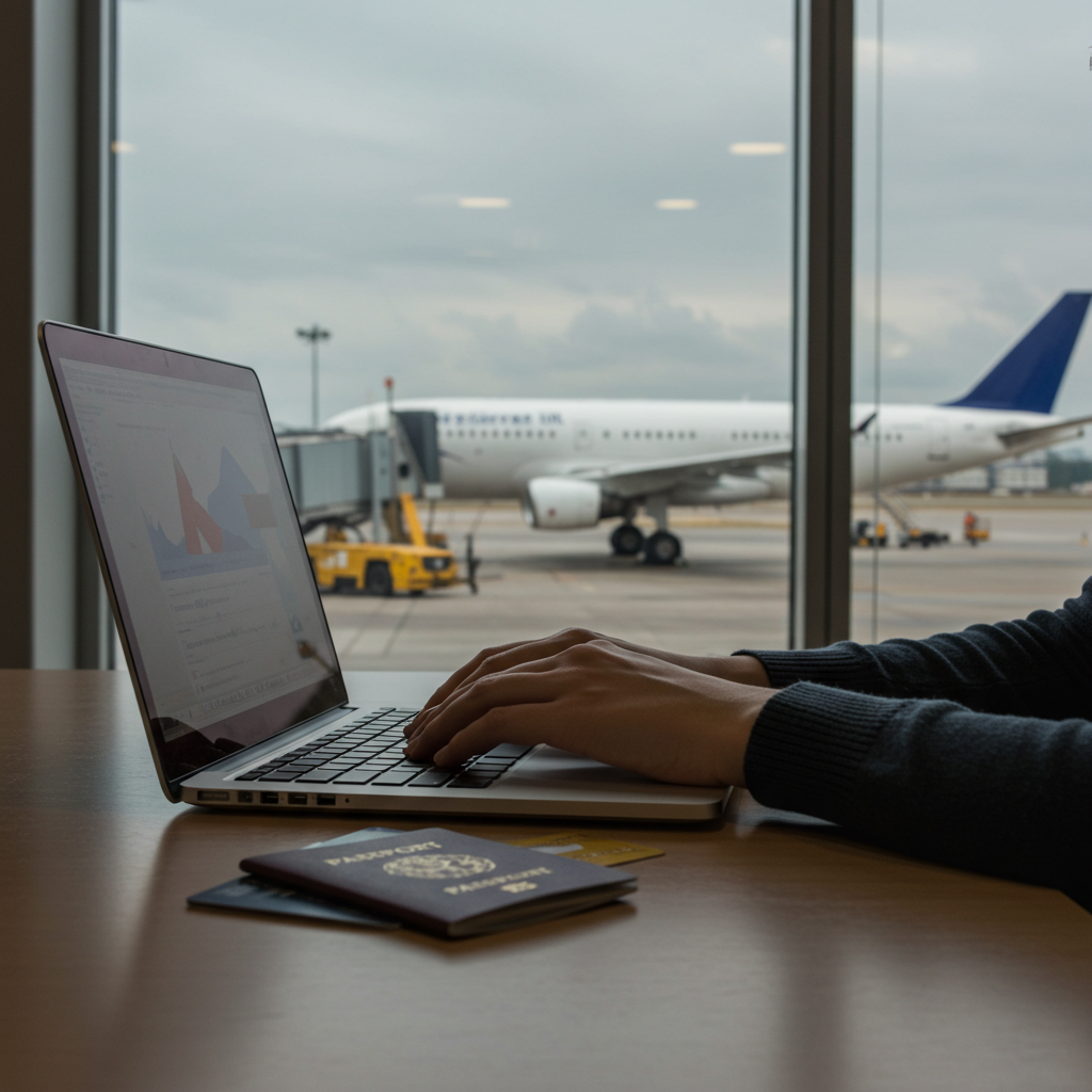 Visual cue for book a flight