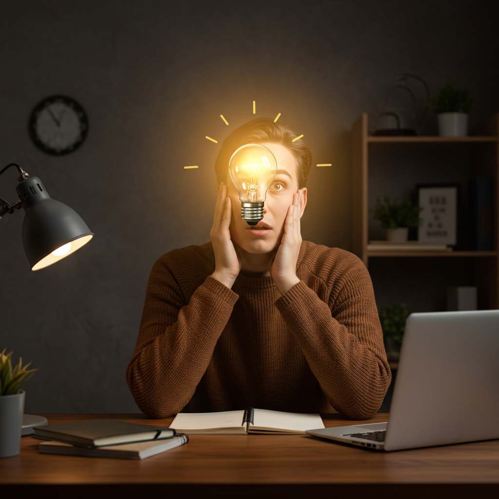 Visual cue for bright idea