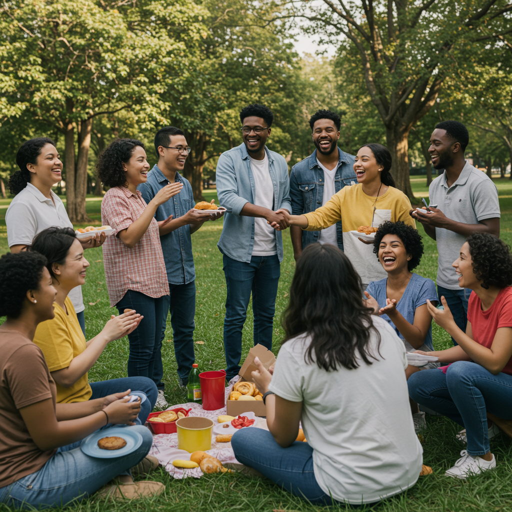 Visual cue for bring people together