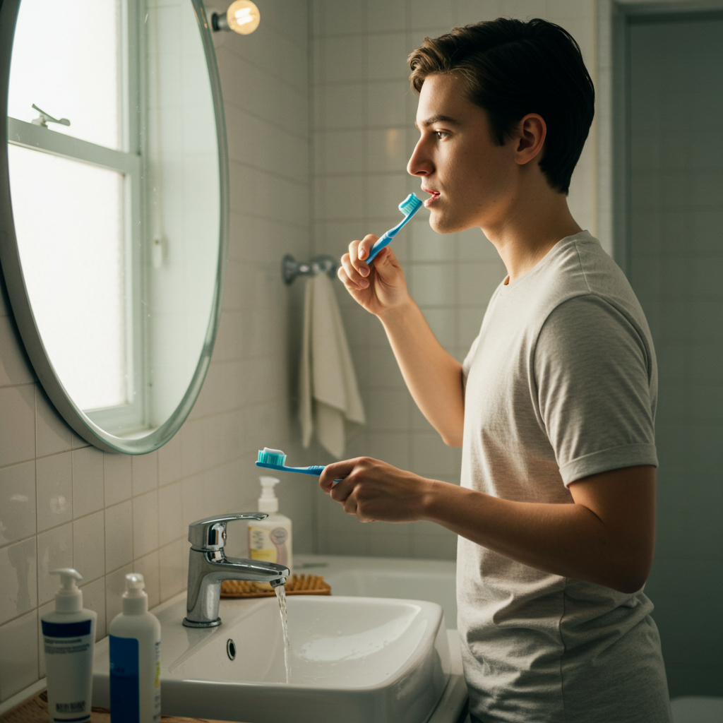 Visual cue for brush your teeth