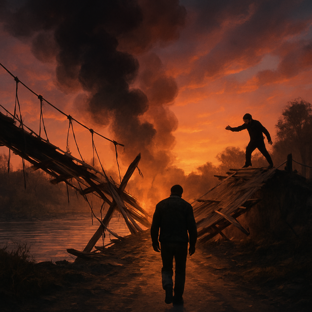 Visual cue for burn bridges — meaning 1