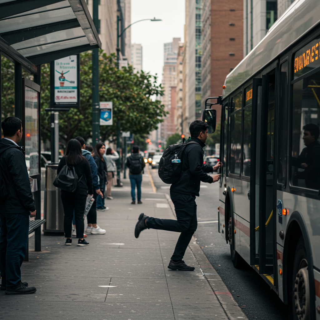 Visual cue for catch a bus