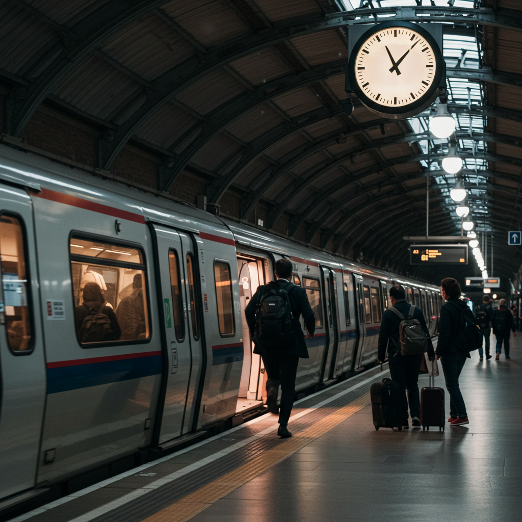 Visual cue for catch a train