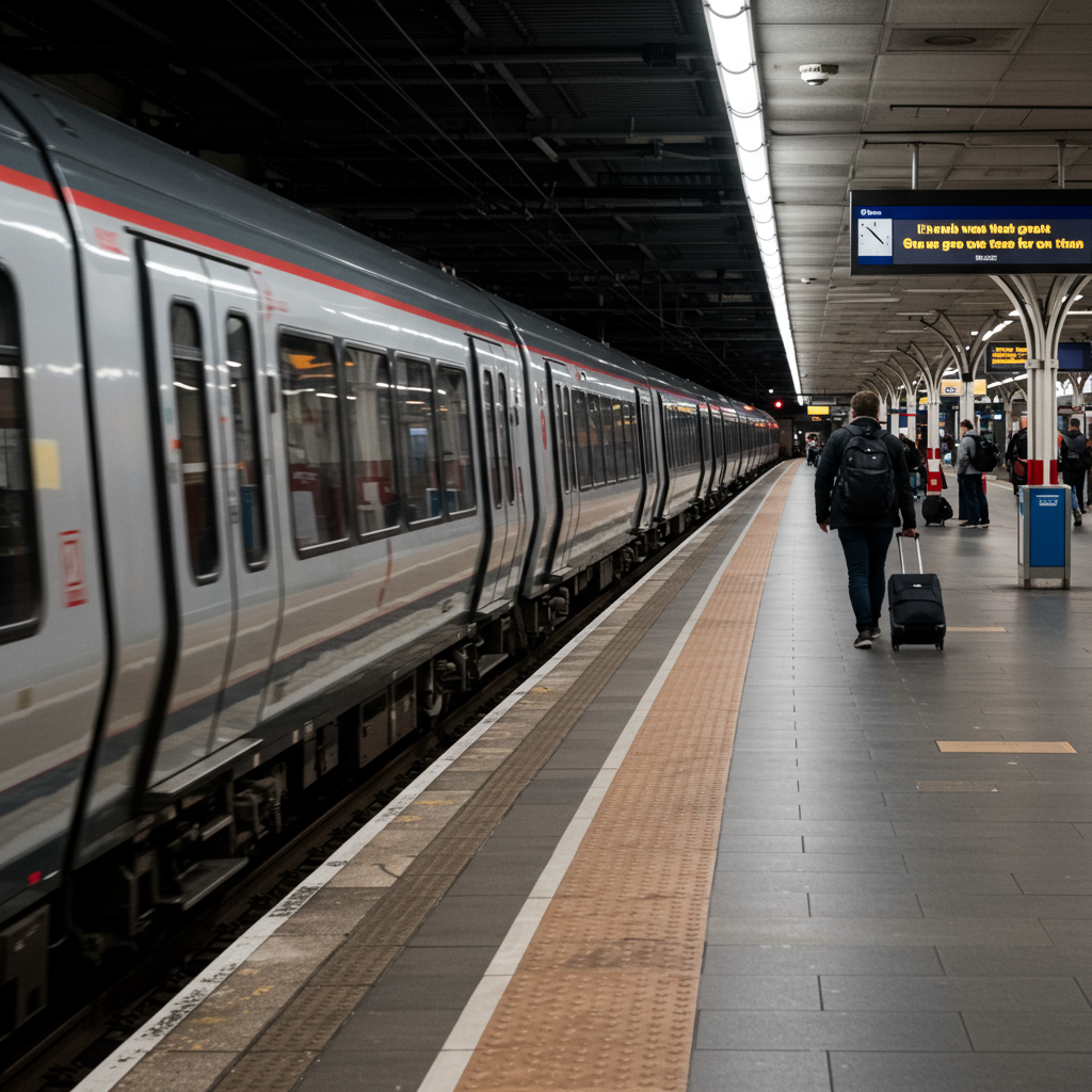 Visual cue for change trains
