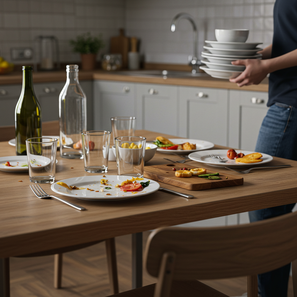 Visual cue for clear the table