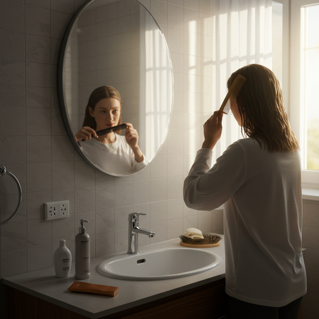 Visual cue for comb your hair