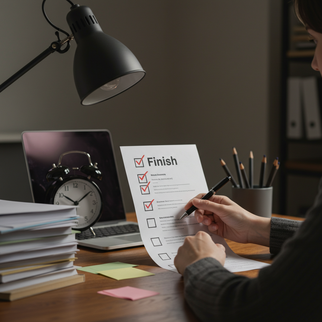 Visual cue for complete a task
