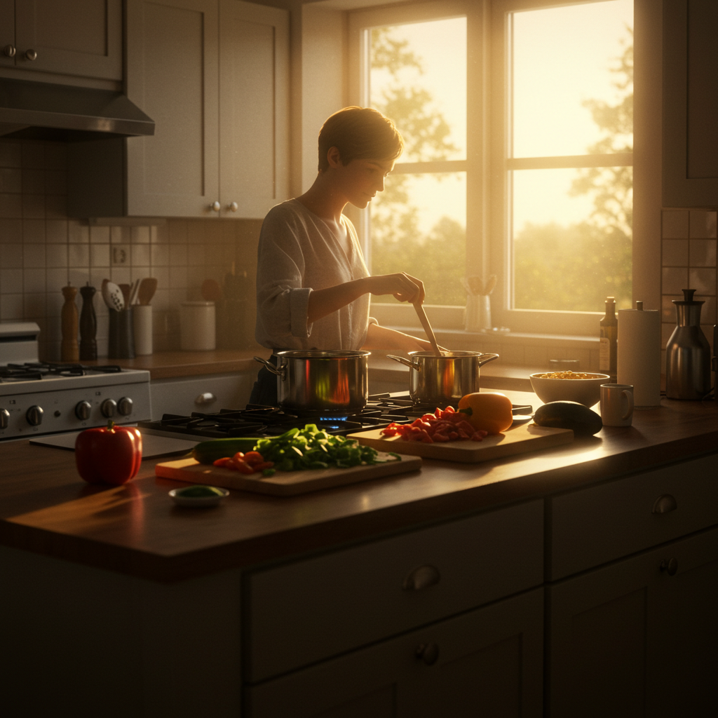 Visual cue for cook dinner