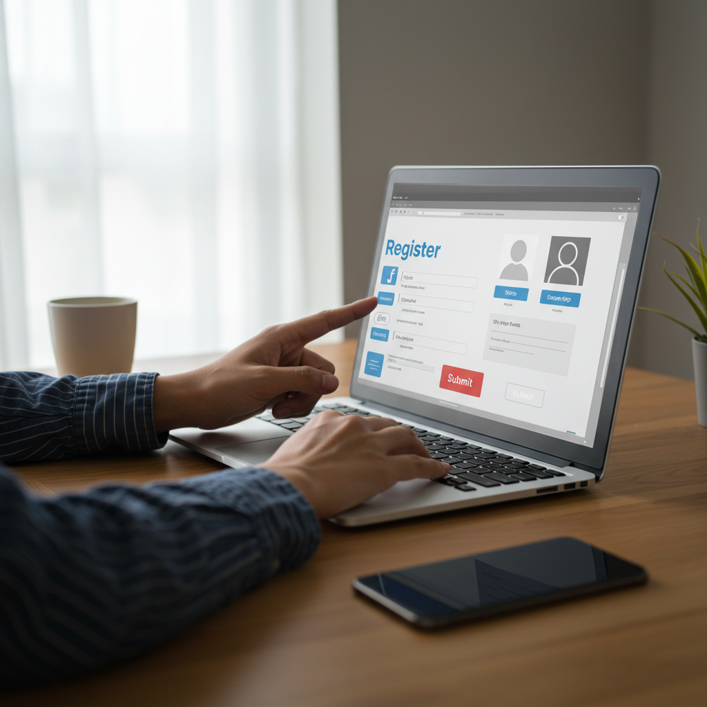 Visual cue for create an account