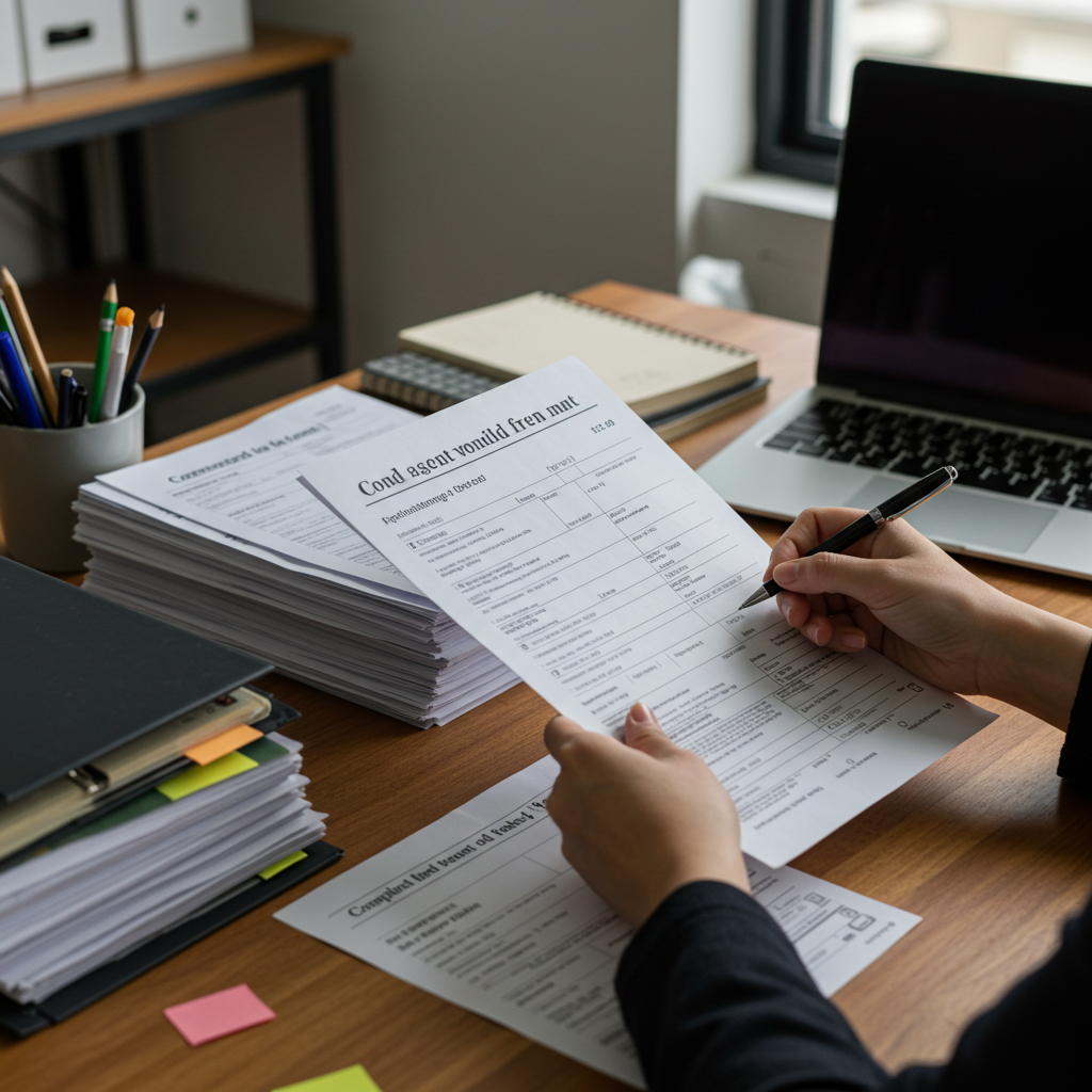 Visual cue for do paperwork