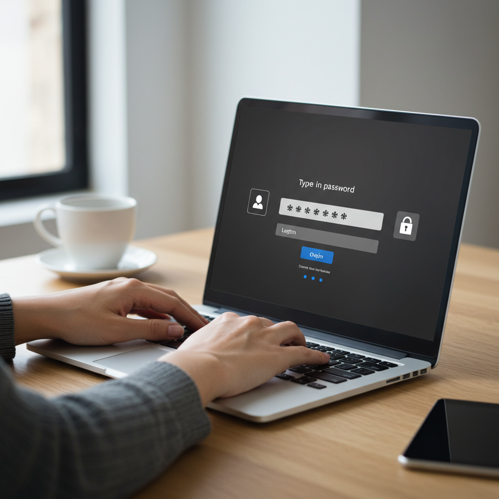 Visual cue for enter a password