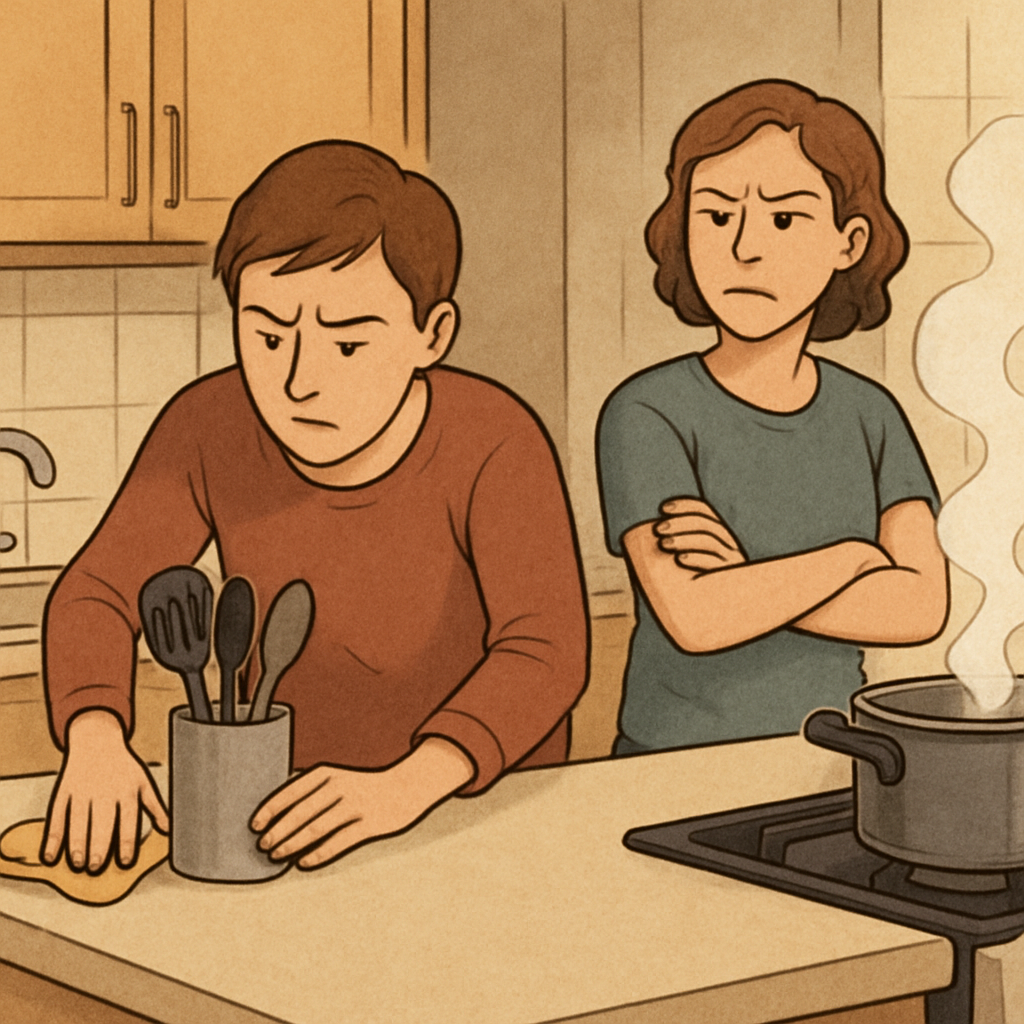 Visual cue for faff about — meaning 2