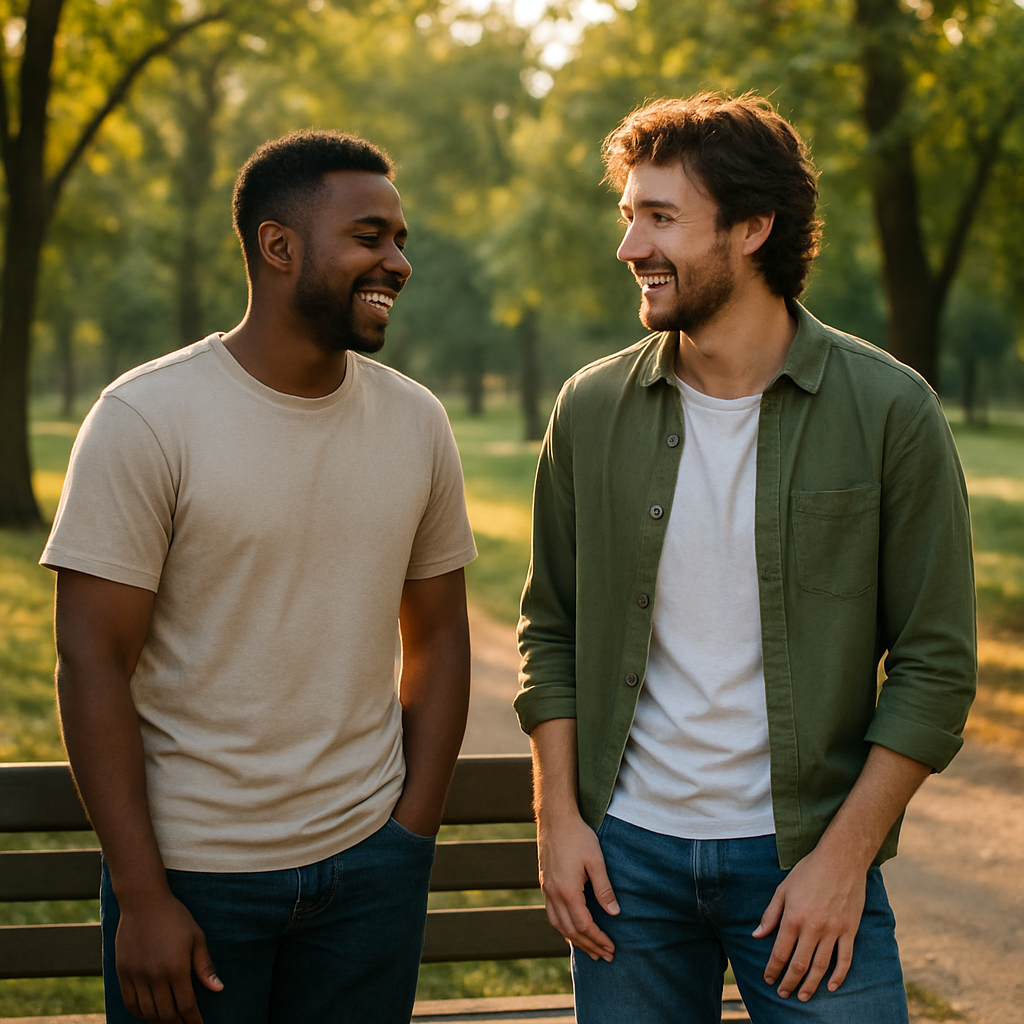 Visual cue for have a chinwag — meaning 1