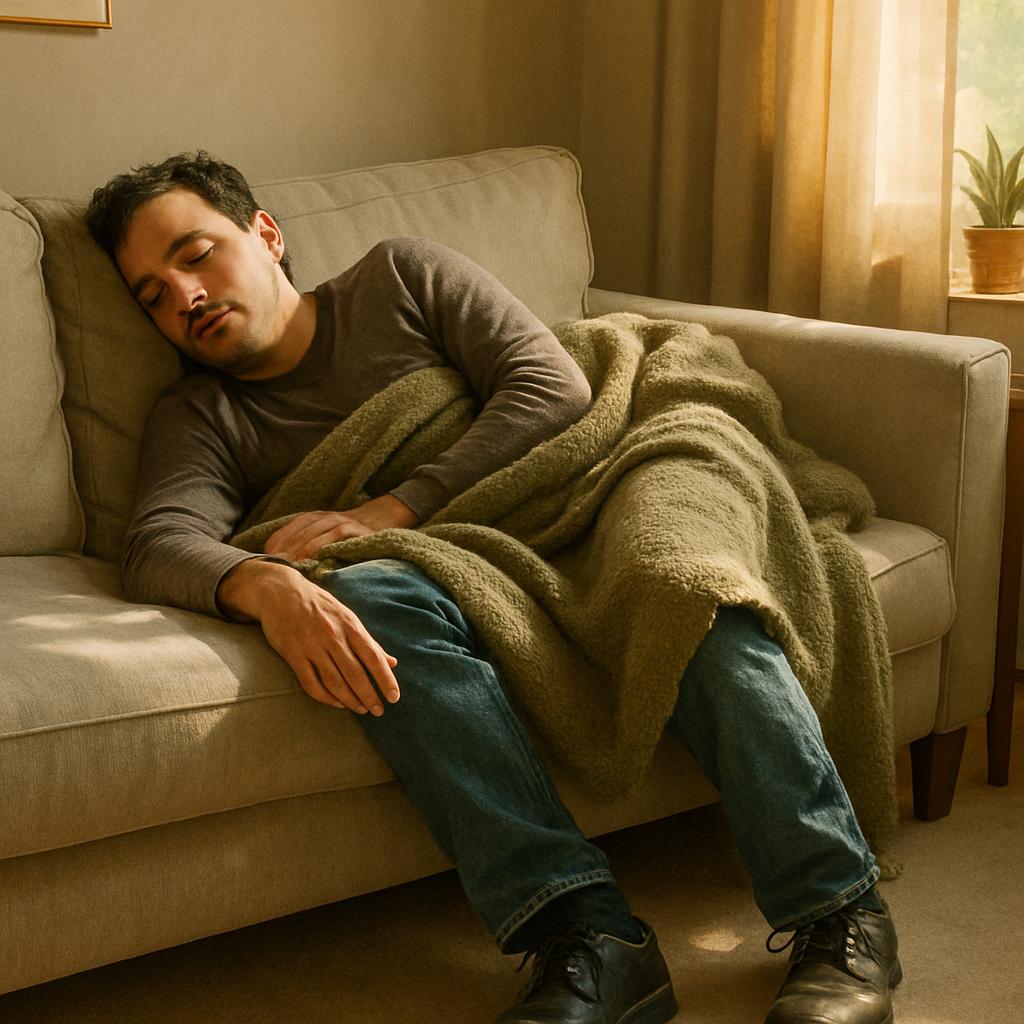Visual cue for have a kip — meaning 1