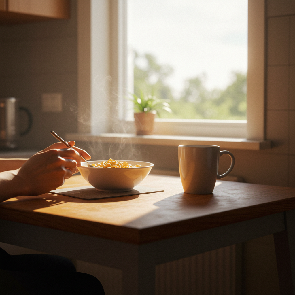 Visual cue for have breakfast