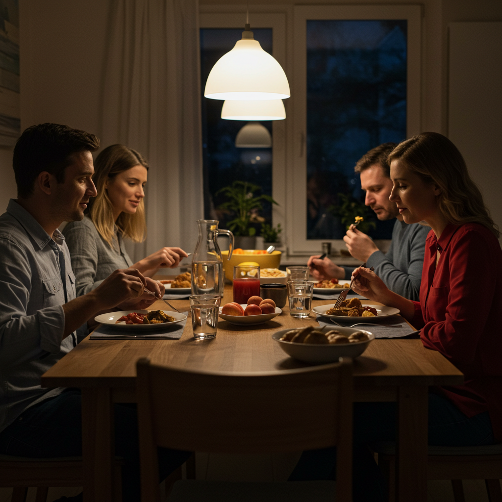 Visual cue for have dinner