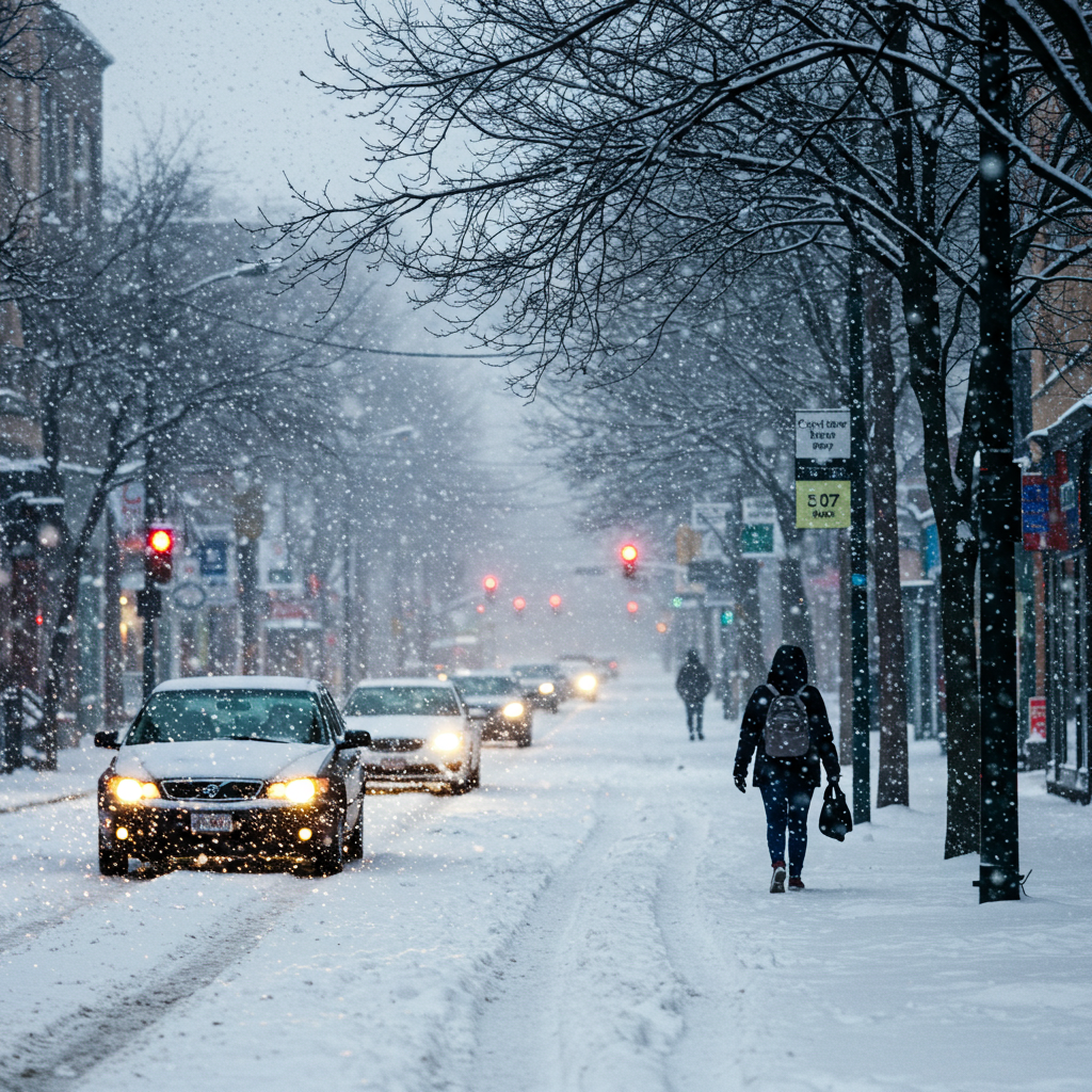 Visual cue for heavy snow