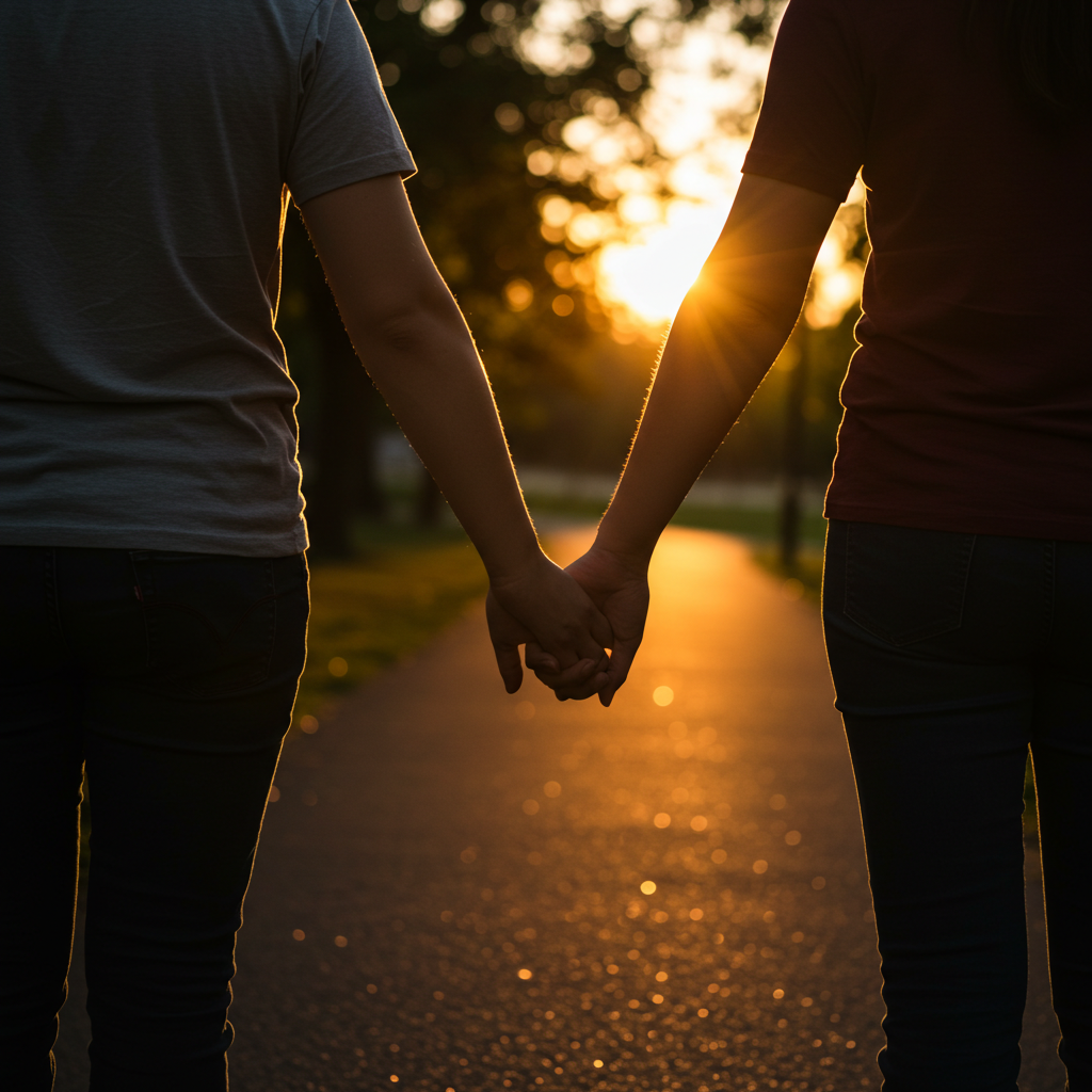 Visual cue for hold hands