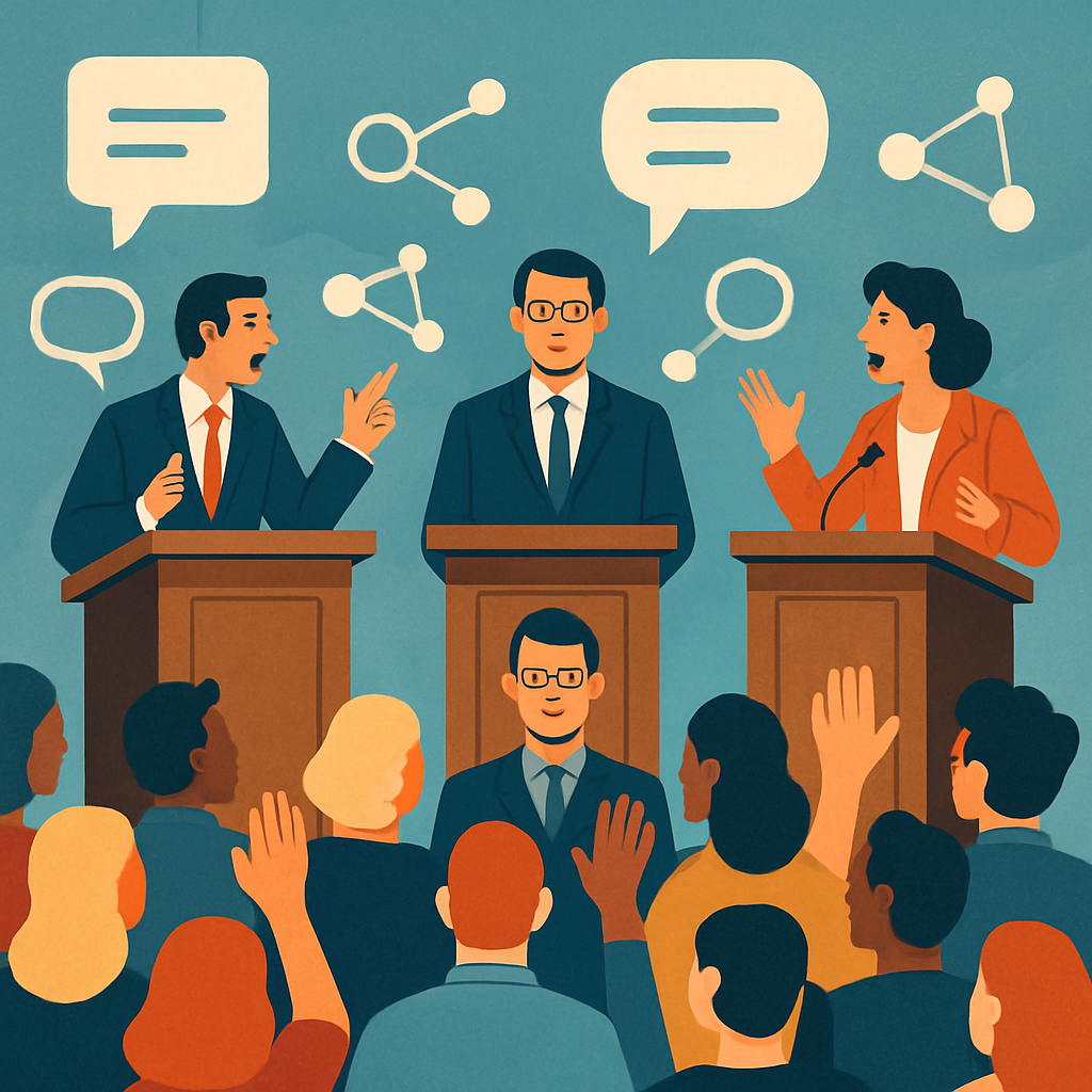 Visual cue for keep brains ticking in a public arena — meaning 2