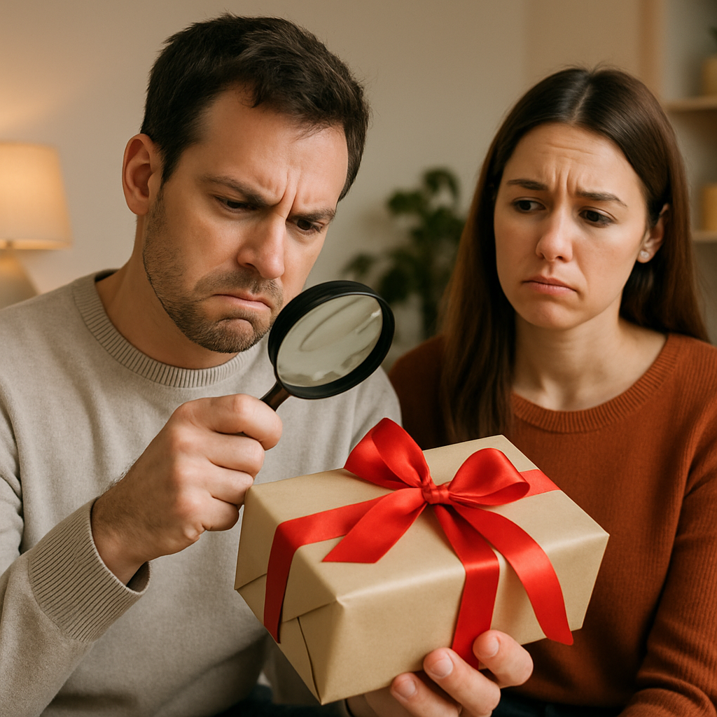 Visual cue for look a gift horse in the mouth — meaning 1