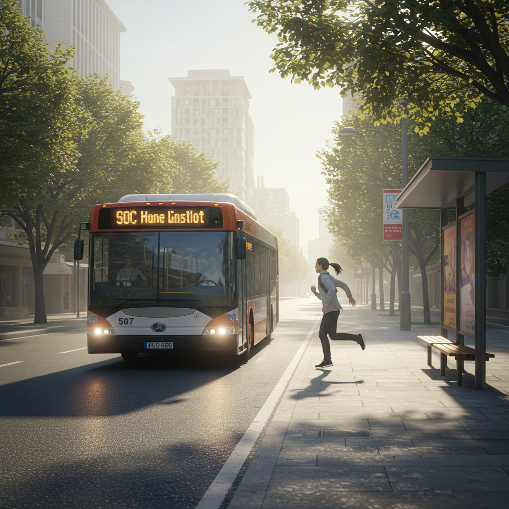 Visual cue for miss a bus