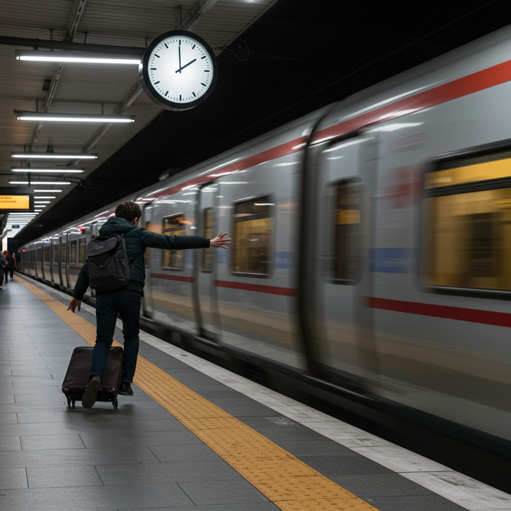 Visual cue for miss a train