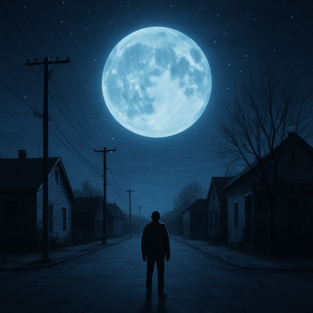 Visual cue for once in a blue moon — meaning 1