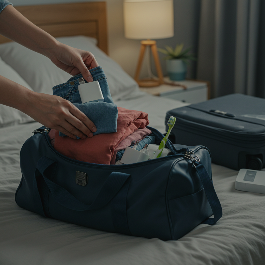 Visual cue for pack a bag