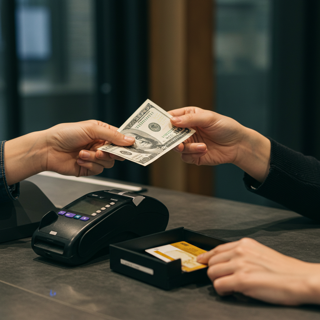 Visual cue for pay money