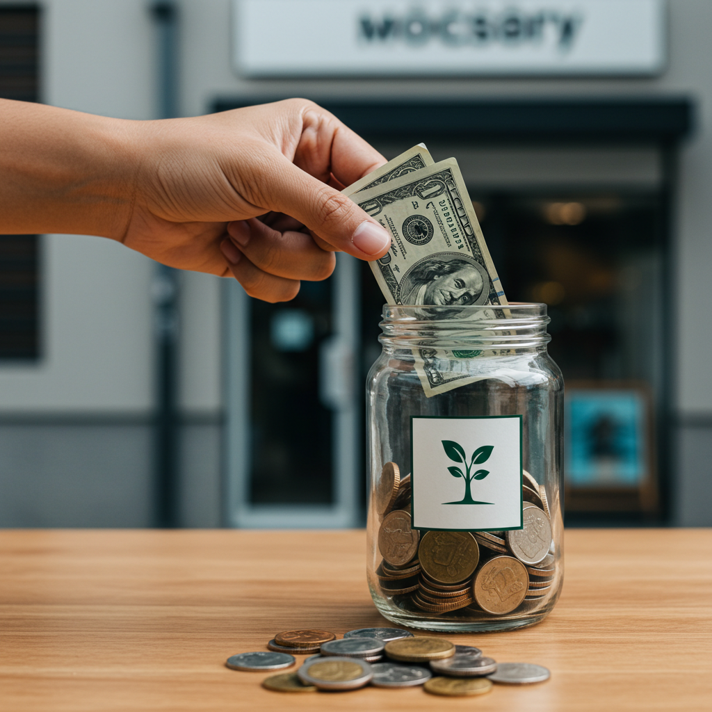 Visual cue for put money into