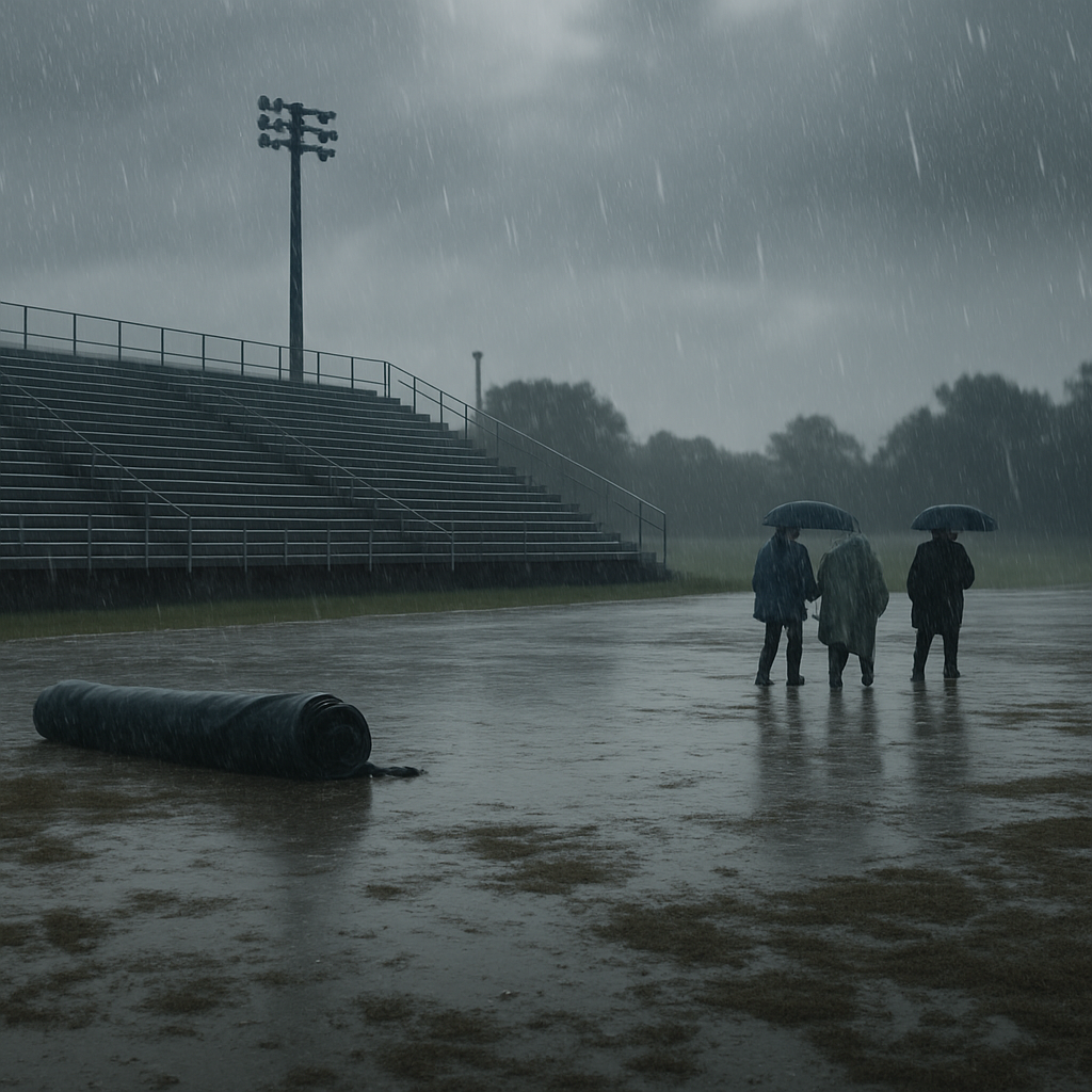 Visual cue for rained off — meaning 1