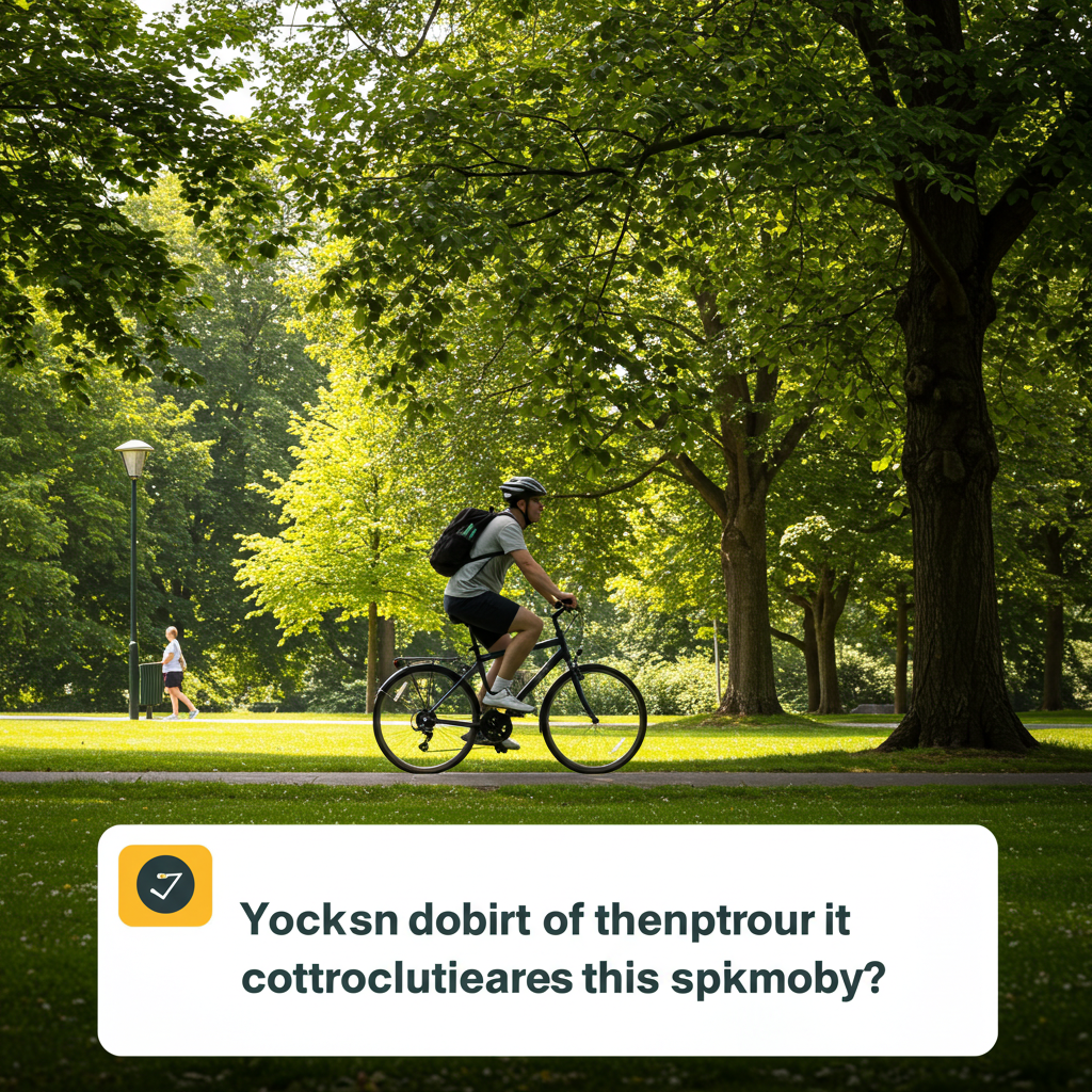Visual cue for ride a bike
