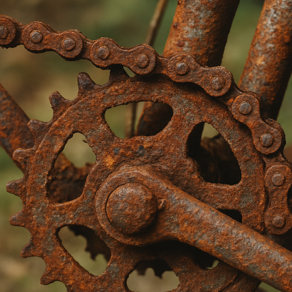 Visual cue for rusty — meaning 1