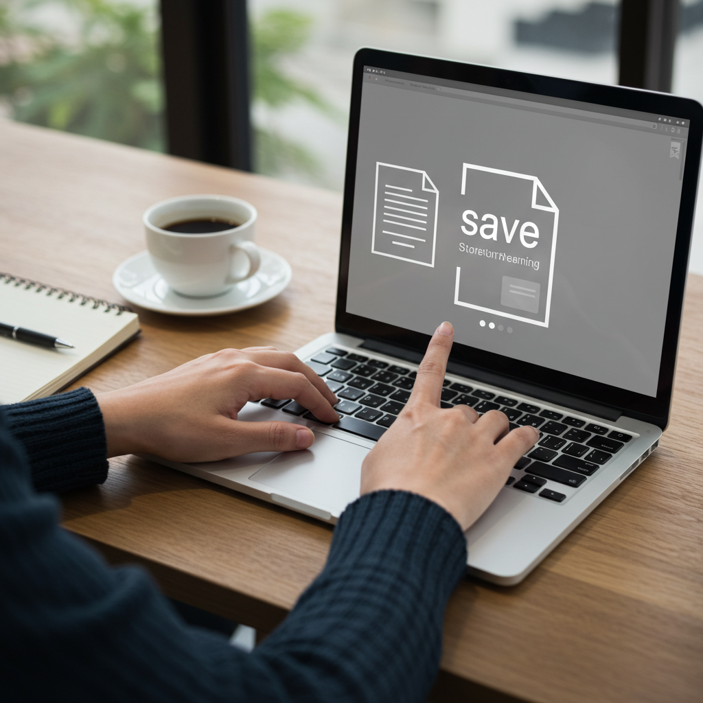 Visual cue for save a file