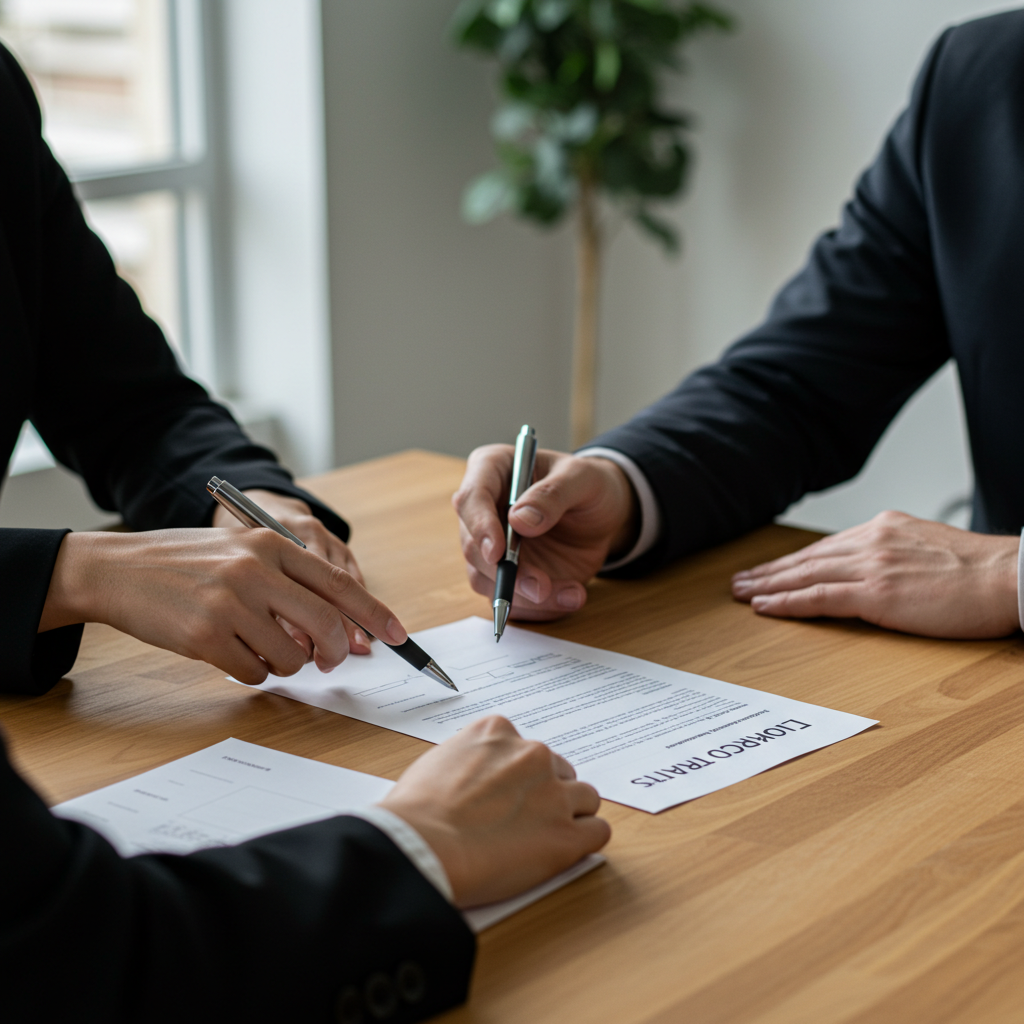Visual cue for sign a contract