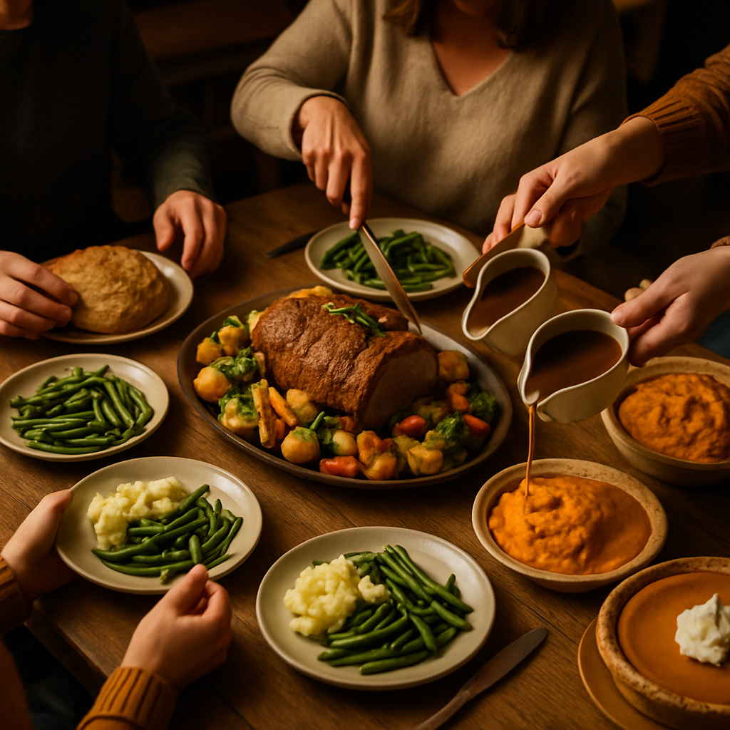 Visual cue for slap-up meal — meaning 1