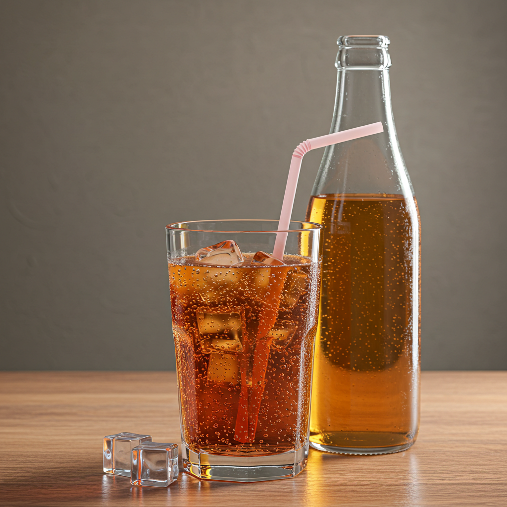Visual cue for soft drink