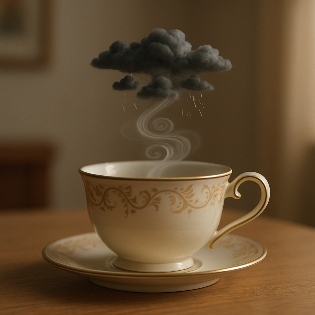 Visual cue for storm in a teacup — meaning 1