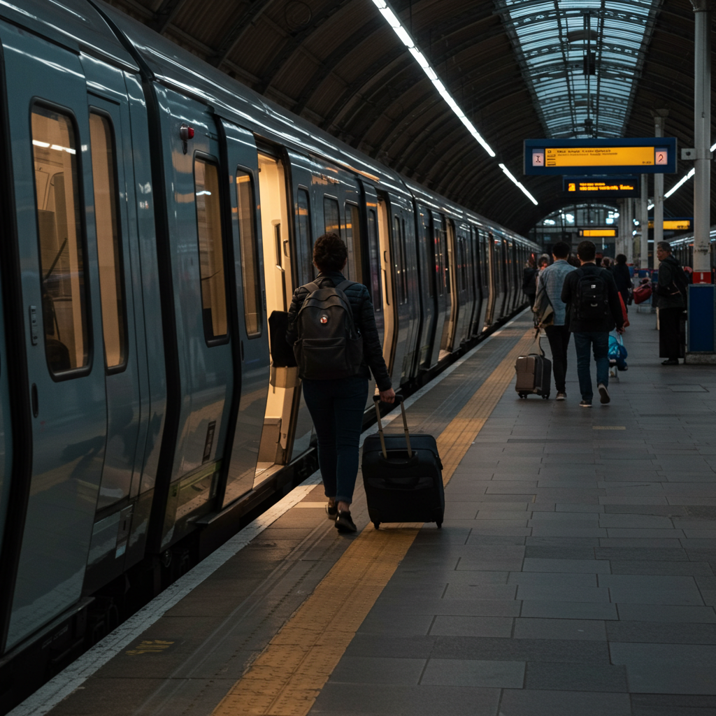 Visual cue for take a train
