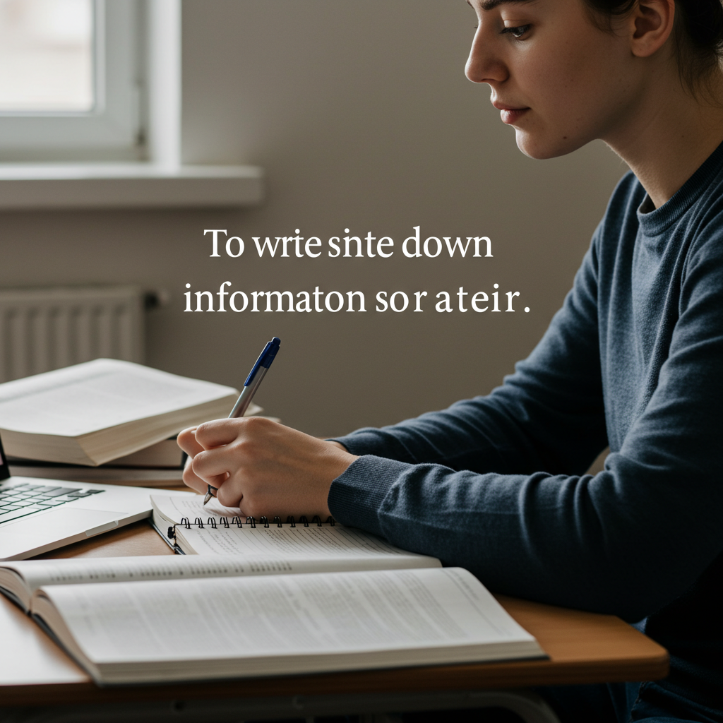 Visual cue for take notes