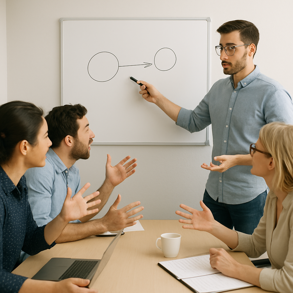 Visual cue for talking point — meaning 1