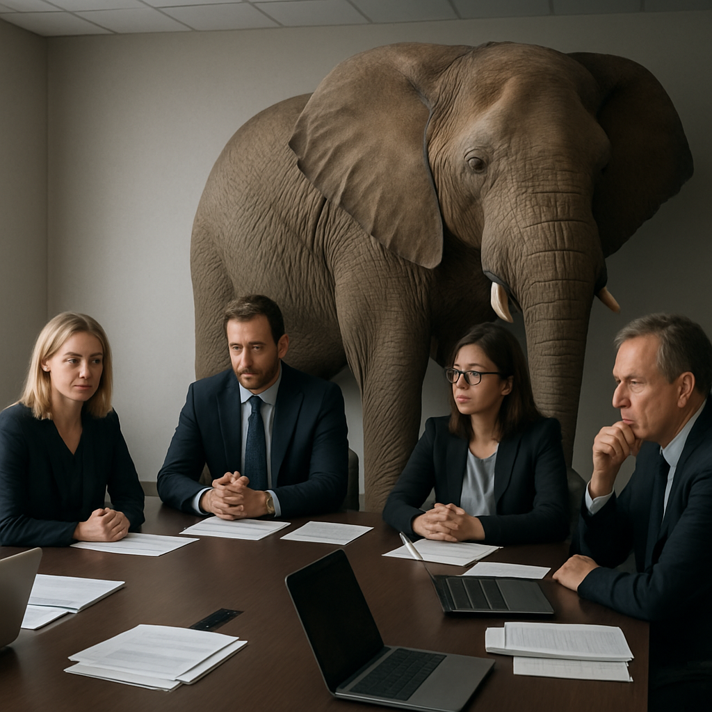 Visual cue for the elephant in the room — meaning 1