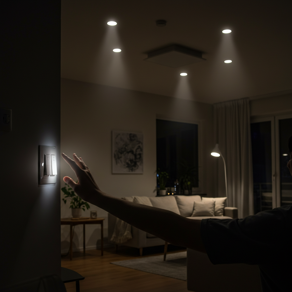 Visual cue for turn on the lights