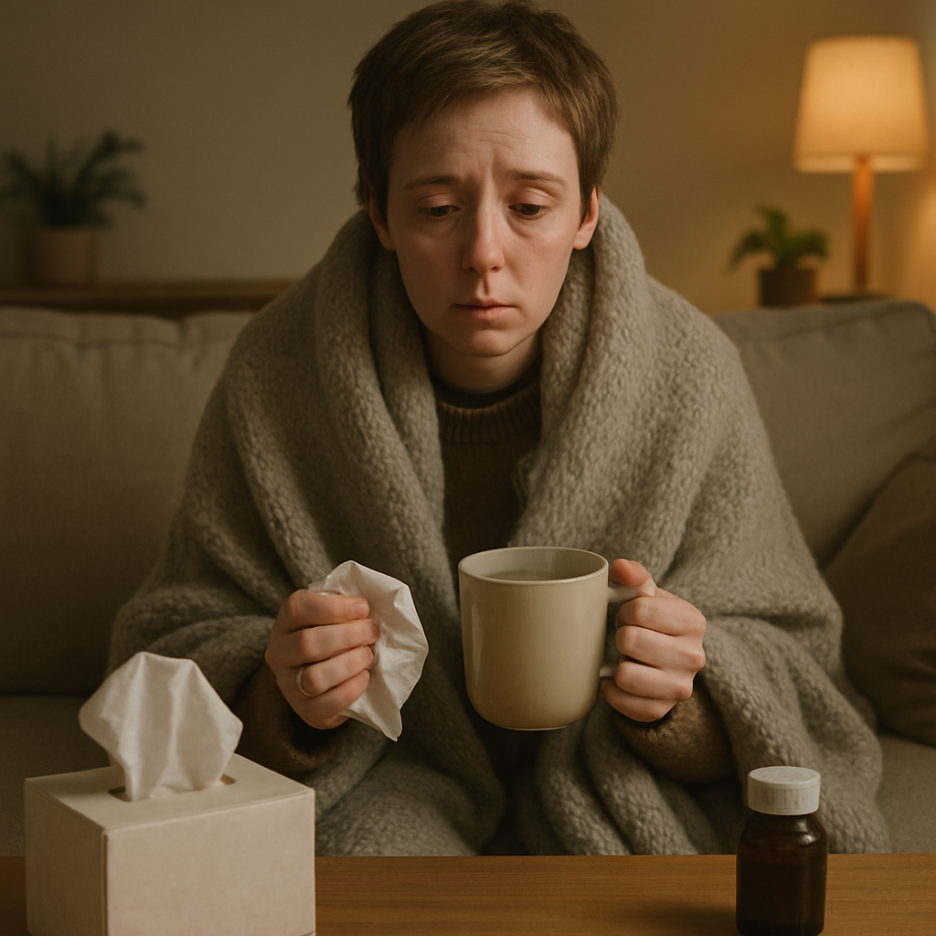 Visual cue for under the weather — meaning 1