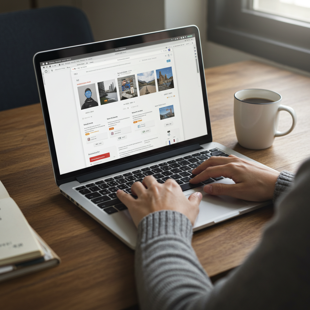 Visual cue for visit a website