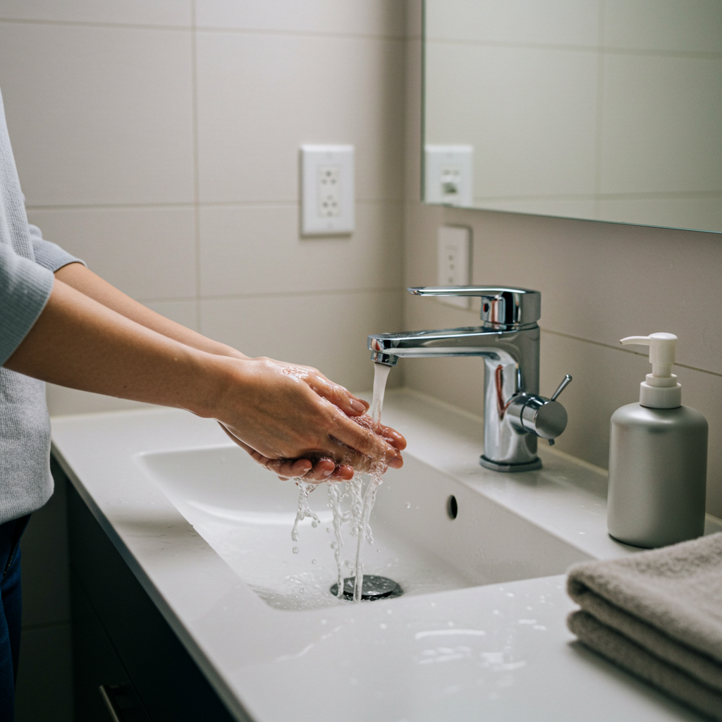 Visual cue for wash your hands