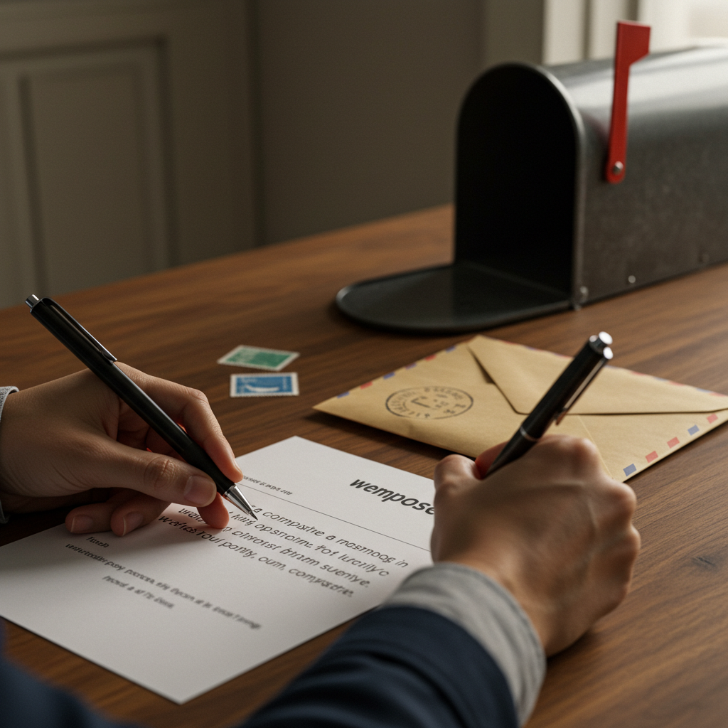Visual cue for write a letter